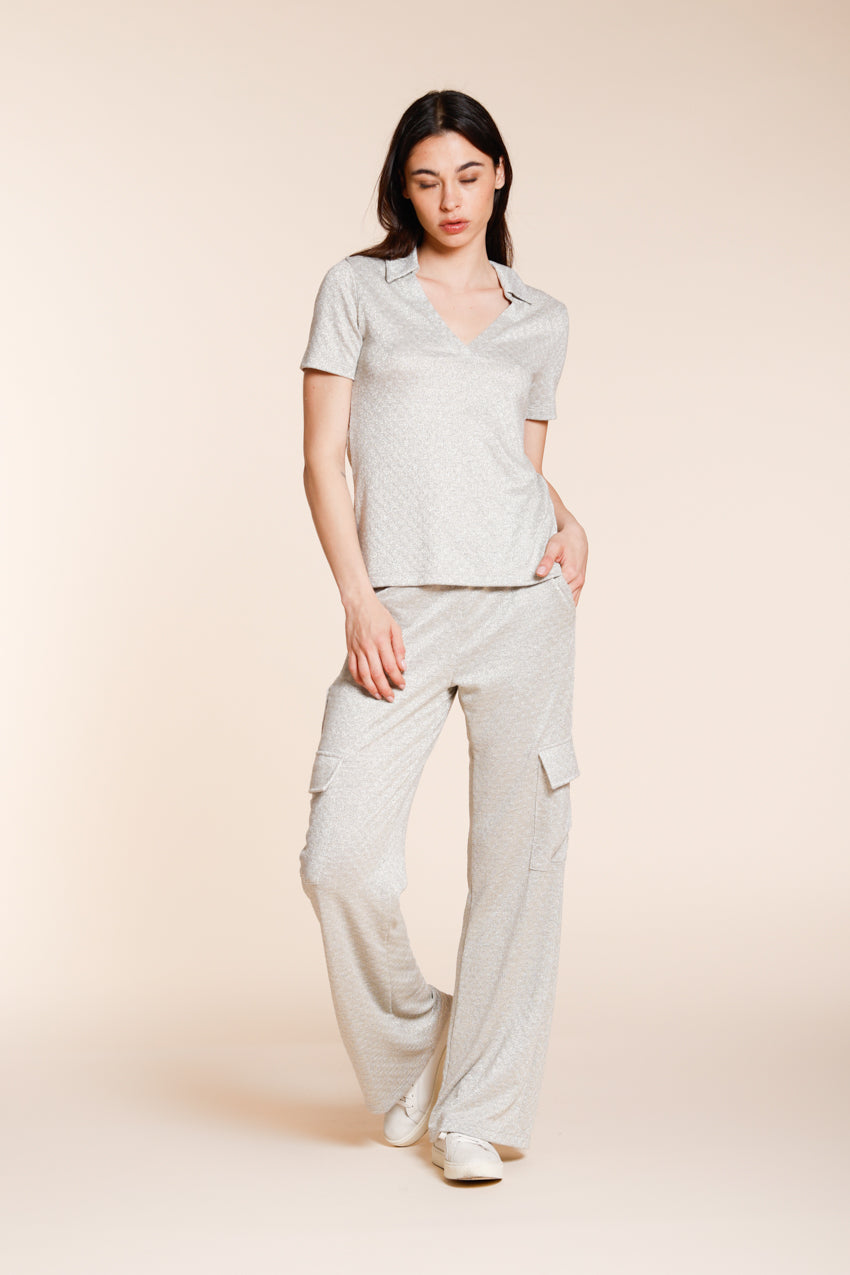Easy Straight pantalone cargo jogger donna in tricot lurex straight fit