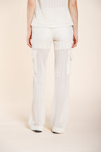 Easy Straight pantalone cargo jogger donna in maglia crochet straight fit