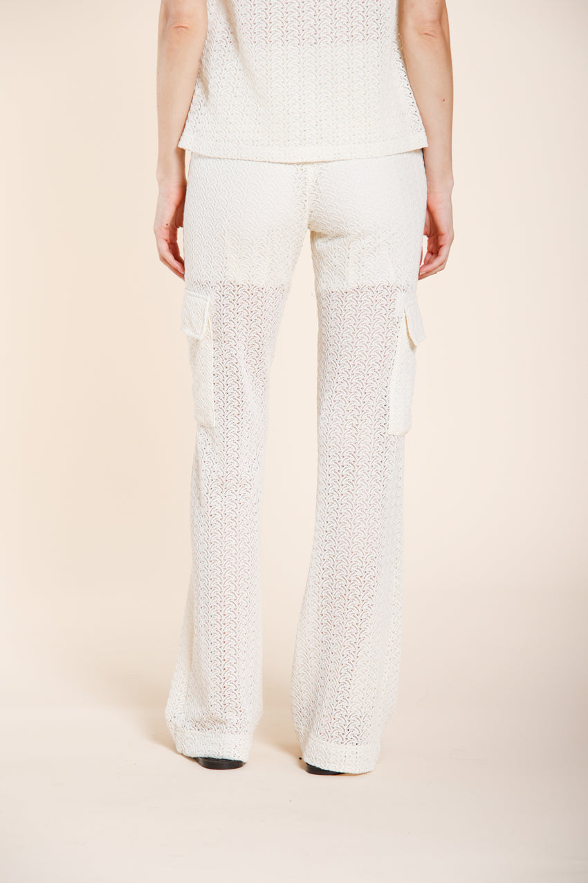Easy Straight pantalon cargo jogger femme en maille crochet straight fit