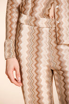 Easy Straight pantalone chino jogger donna in maglia a resca lurex straight fit