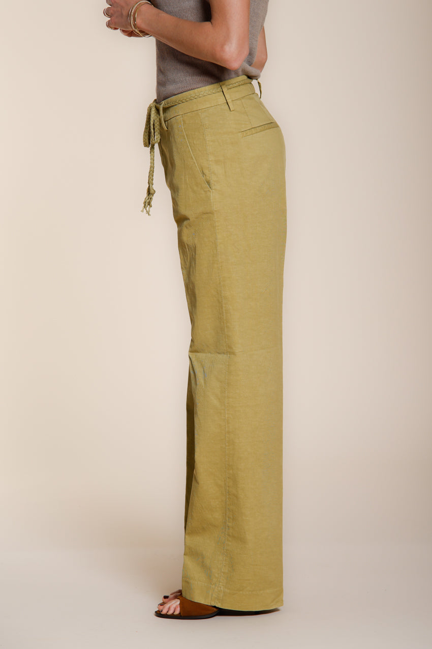 New York Straight pantalone chino donna in twill di cotone e lino straight fit