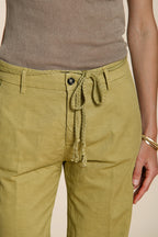 New York Straight pantalone chino donna in twill di cotone e lino straight fit