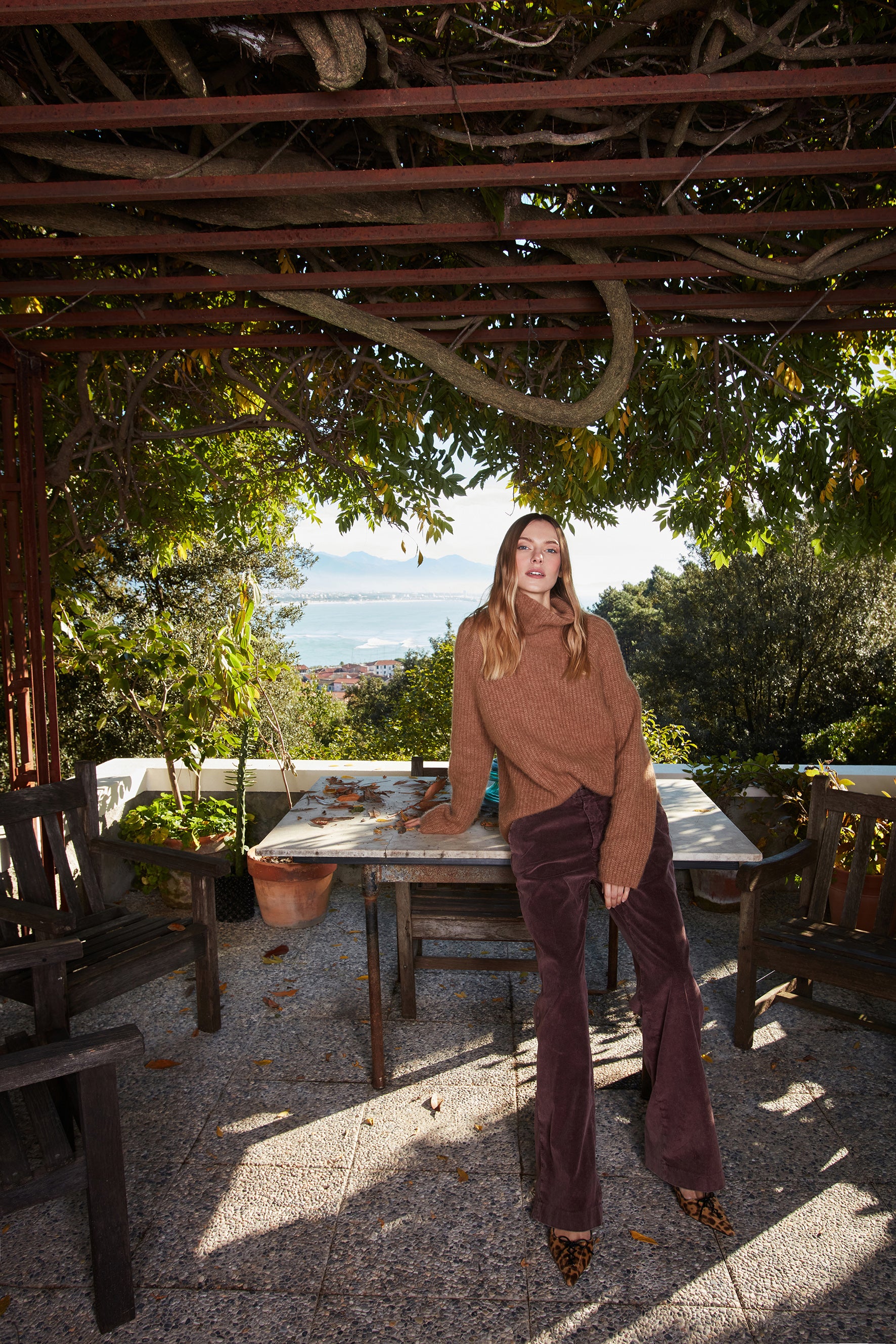 New York Straight Damen-Chinohose aus Kordsamt straight fit