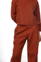 Baloon pantalone chino donna in panno di lana balloon fit