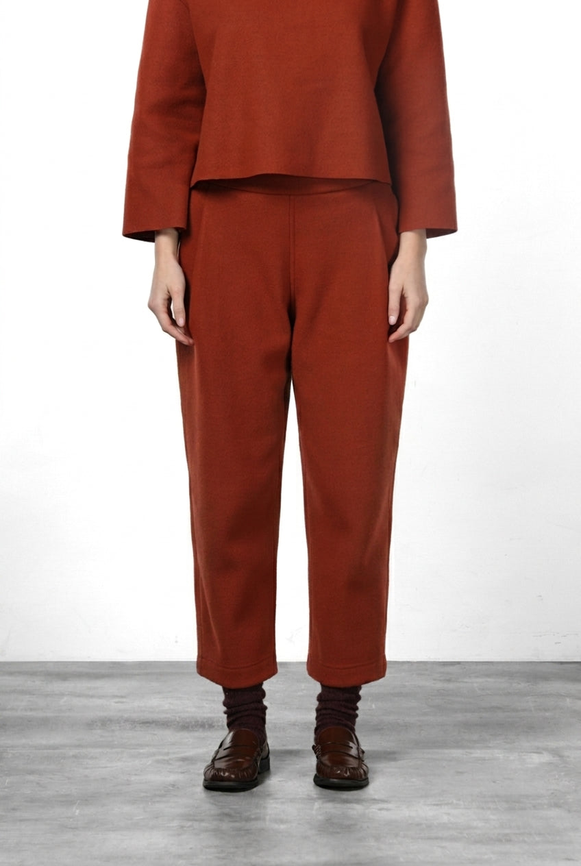 Baloon pantalone chino donna in panno di lana balloon fit