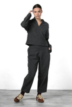 Baloon pantalone chino donna in panno jersey balloon fit
