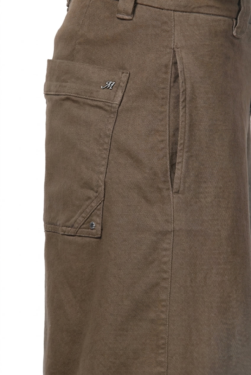 New York Palazzo pantalone chino donna in gabardina wide leg