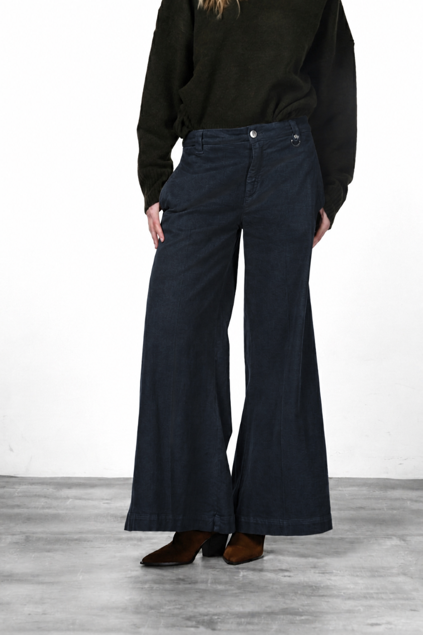 New York Palazzo women’s chino pants in gabardine with wide leg