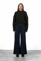 New York Palazzo women’s chino pants in gabardine with wide leg