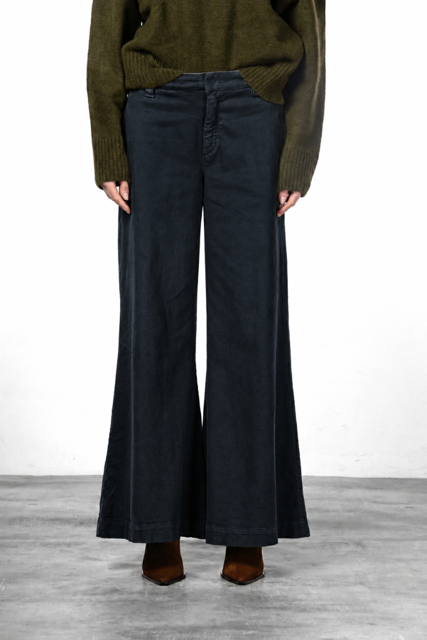 New York Palazzo women’s chino pants in gabardine with wide leg