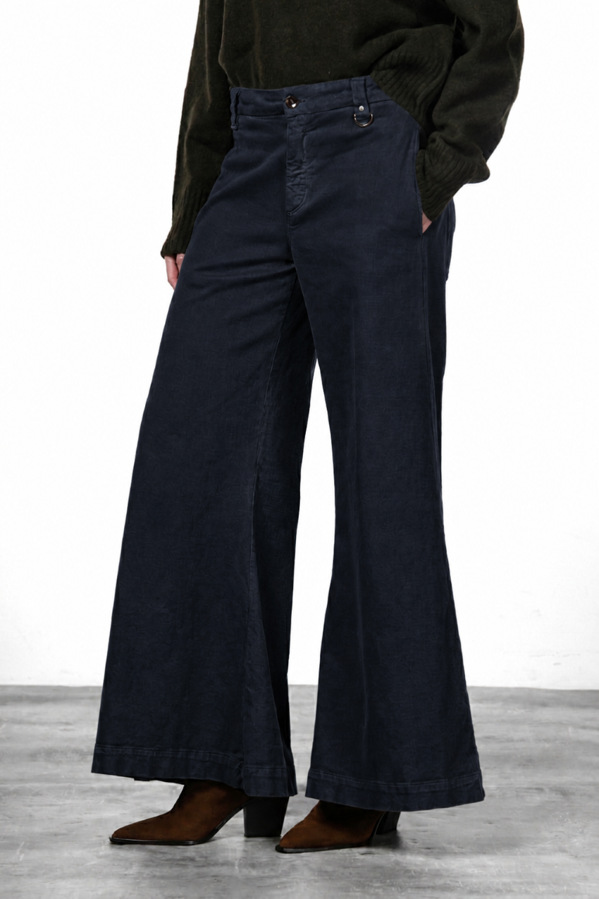 New York Palazzo women’s chino pants in gabardine with wide leg