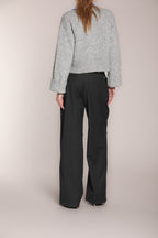 Foto 4 Ny Wide Pinces pantalone chino donna in lana unita wide leg fit