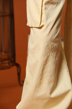 Francis Damen Cargo Jogger Hose aus Baumwoll-Leinen Twill Wide Leg