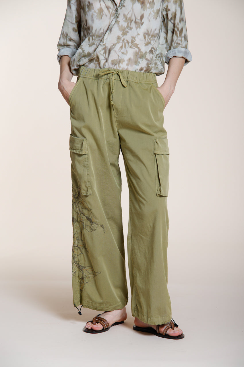 Francis pantalone cargo donna in twill wide leg