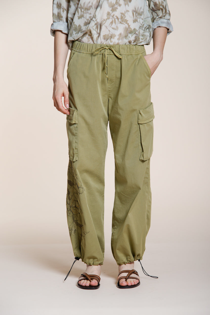 Francis pantalone cargo donna in twill wide leg
