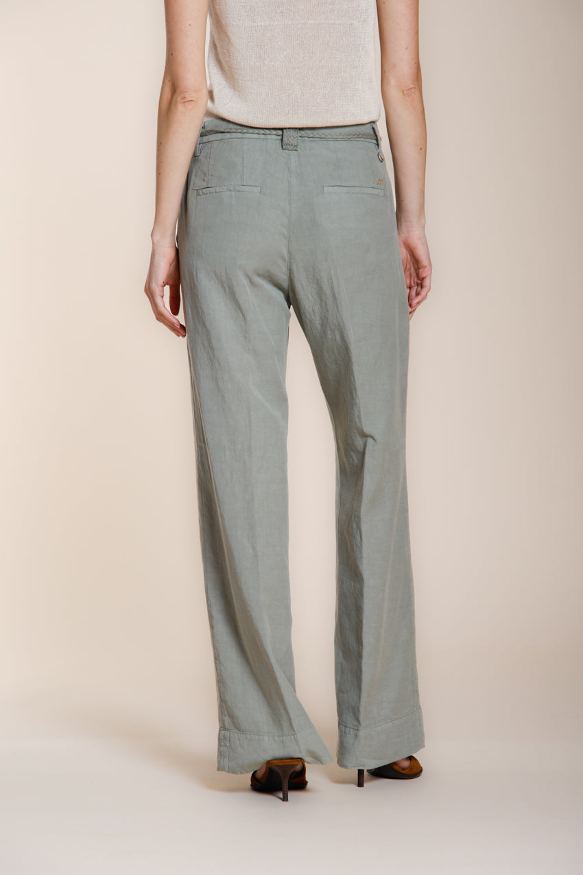 New York Studio pantalone chino donna in twill di cotone e lino straight fit