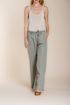 New York Studio pantalone chino donna in twill di cotone e lino straight fit