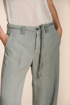 New York Studio pantalone chino donna in twill di cotone e lino straight fit