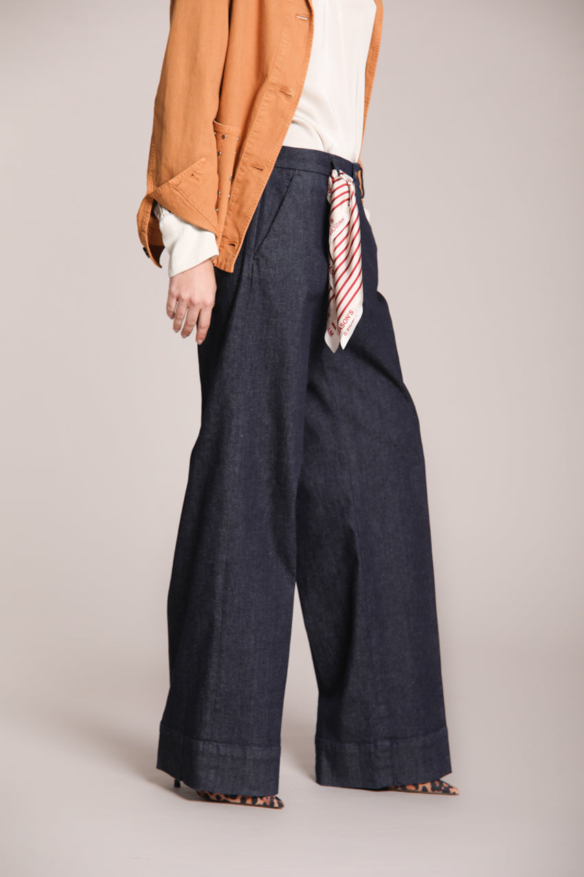 Foto 5 New York Studio pantalone cargo donna in denim stretch wide leg
