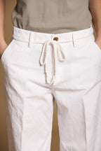 New York Studio Damen Chino Hose aus Baumwoll-Leinen-Twill Wide Leg