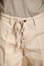 New York Studio Damen Chino Hose aus Baumwoll-Leinen-Twill Wide Leg