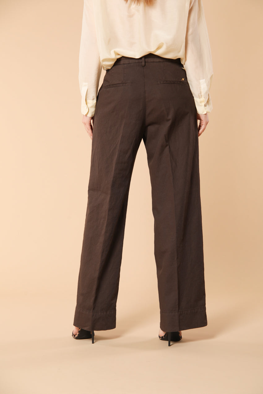 New York Studio Damen Chino Hose aus Baumwoll-Leinen-Twill Wide Leg