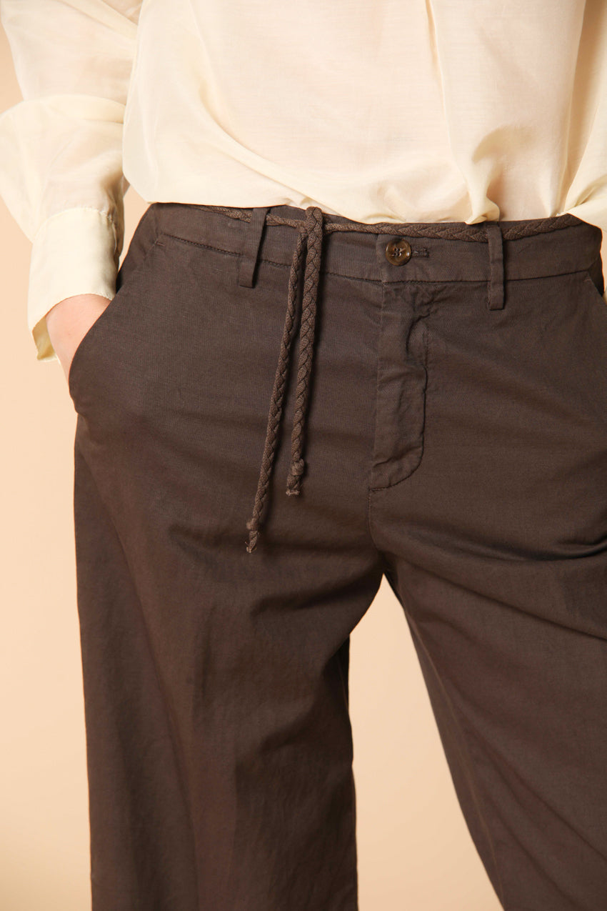 New York Studio Damen Chino Hose aus Baumwoll-Leinen-Twill Wide Leg