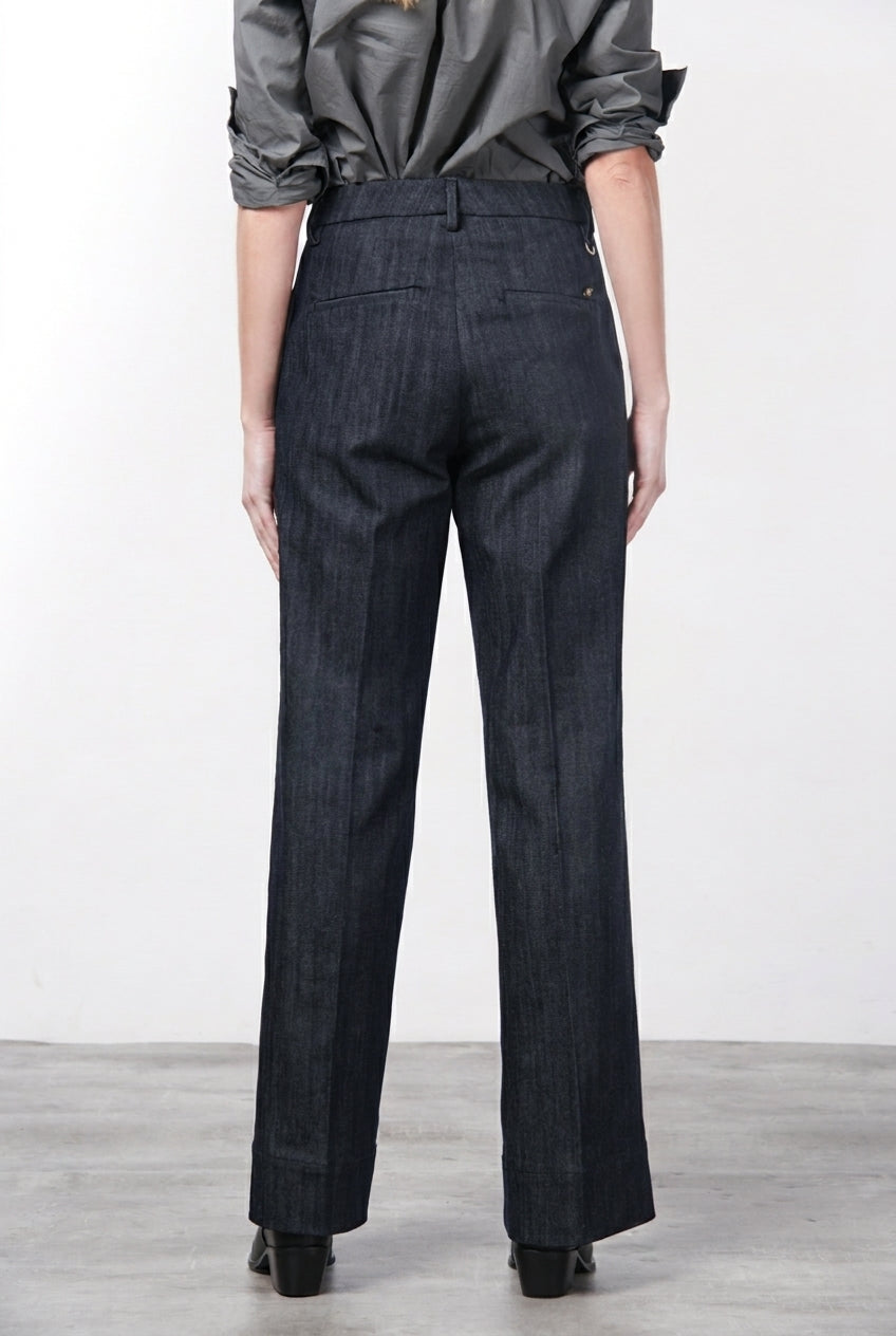 New York Studio pantalone chino donna in denim stretch straight fit