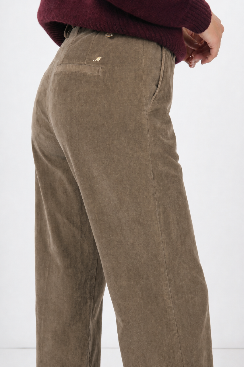 New York Studio pantalone chino donna in velluto liscio straight fit