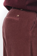 New York Studio pantalone chino donna in velluto liscio straight fit