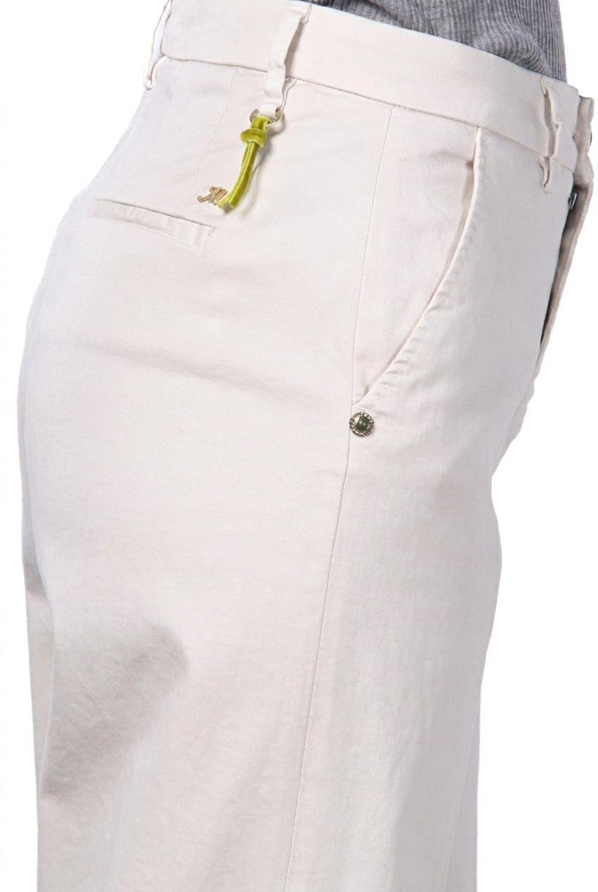 New York Studio pantalone chino donna in raso straight fit