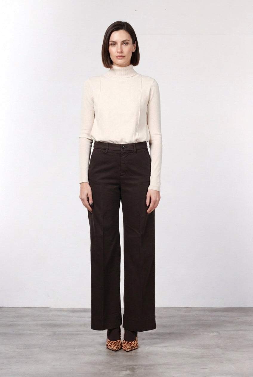 New York Studio pantalón chino de mujer en satén, straight fit