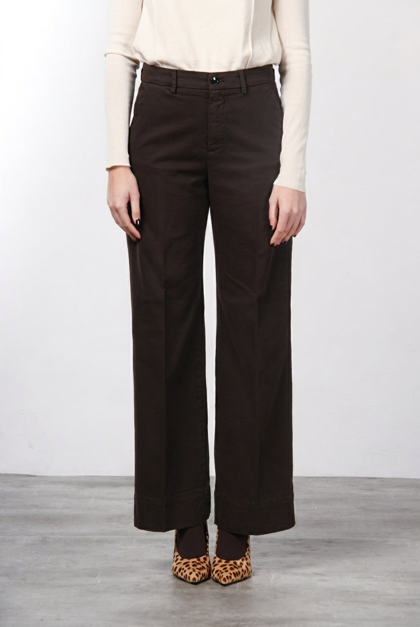 New York Studio pantalone chino donna in raso straight fit