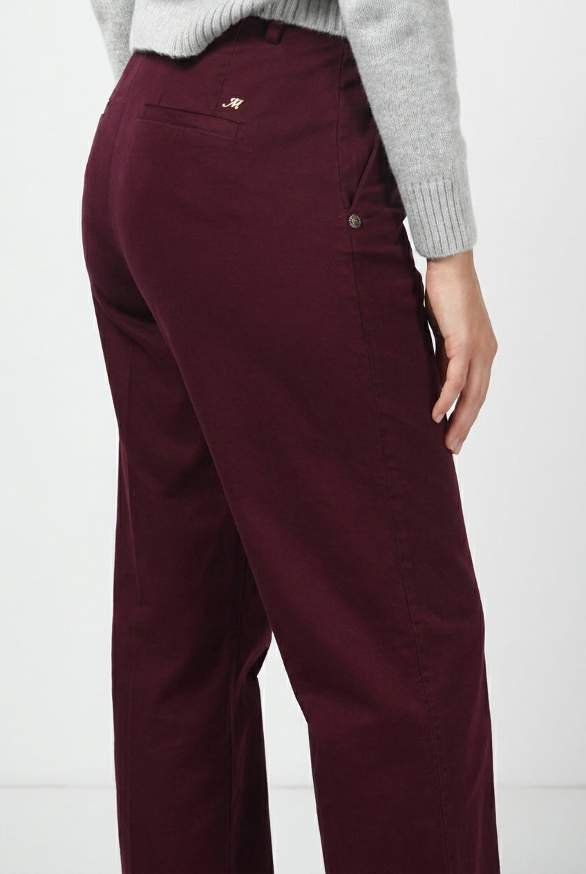 New York Studio women’s chino pants in satin with straight fit