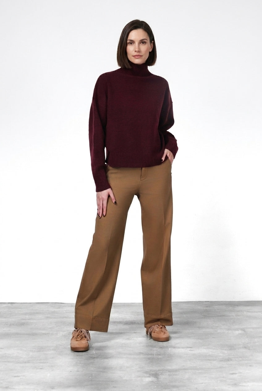 New York Studio Chinohose für Damen aus Satin mit straight fit