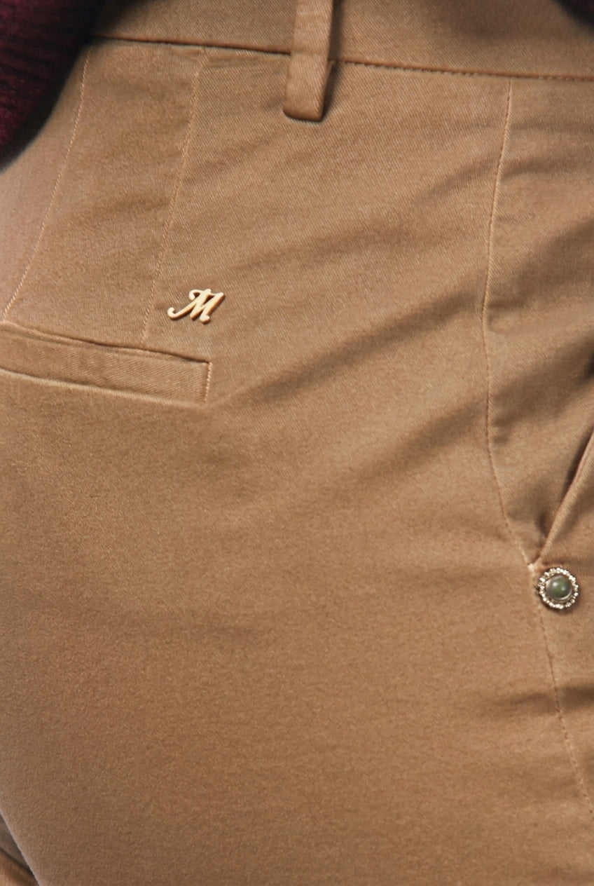 New York Studio Chinohose für Damen aus Satin mit straight fit