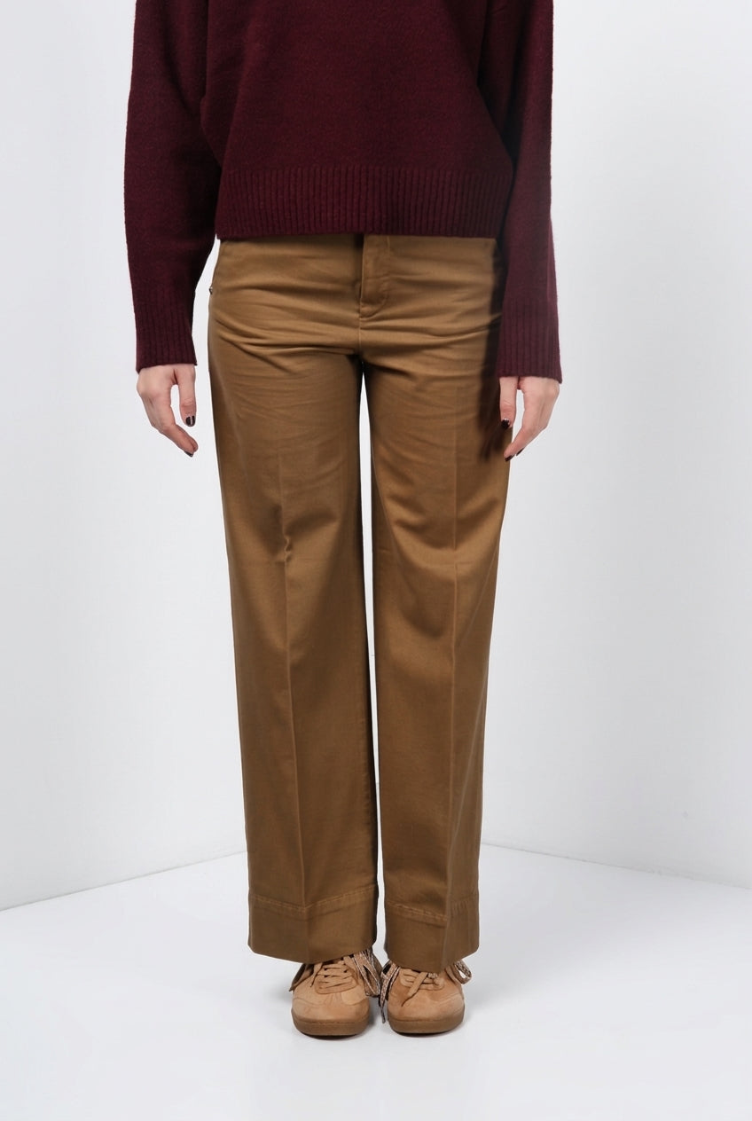 New York Studio pantalone chino donna in raso straight fit