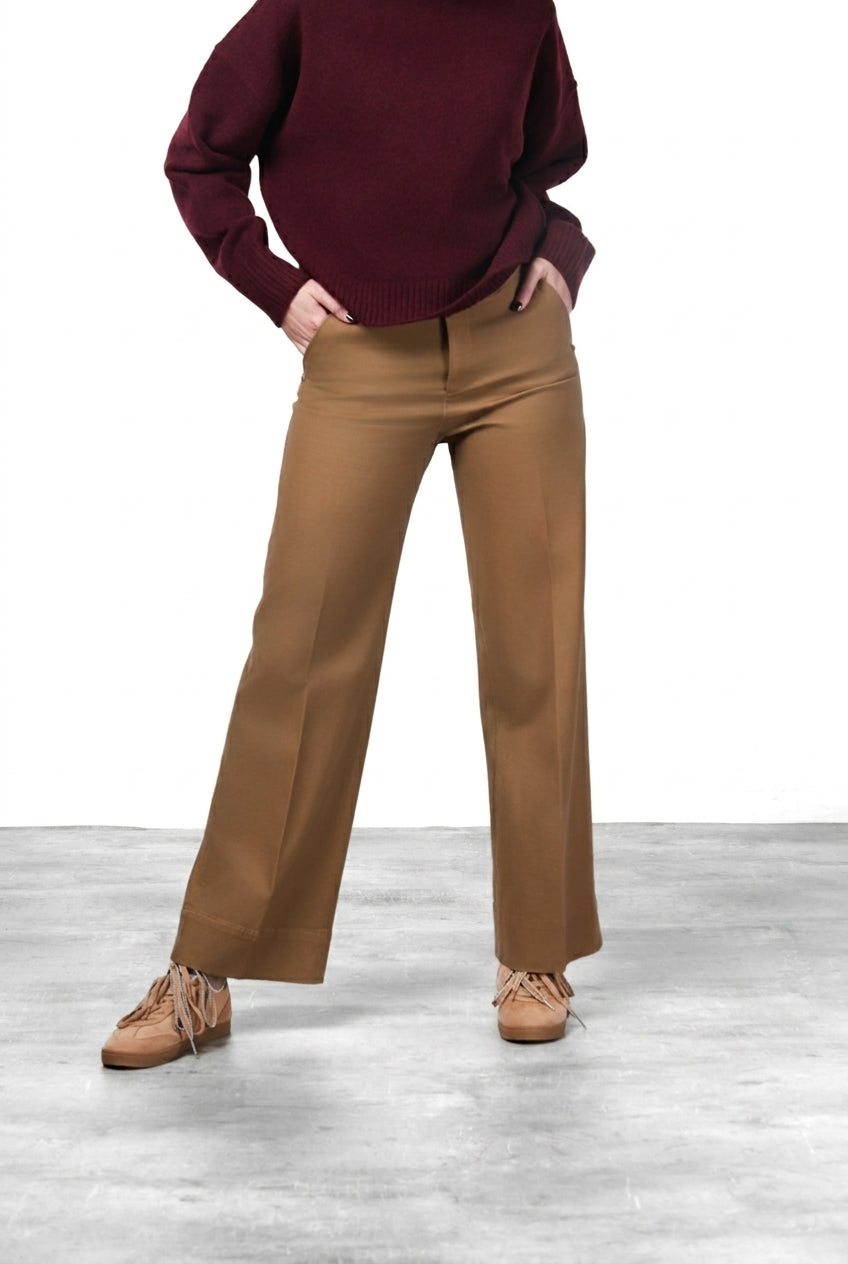New York Studio Chinohose für Damen aus Satin mit straight fit