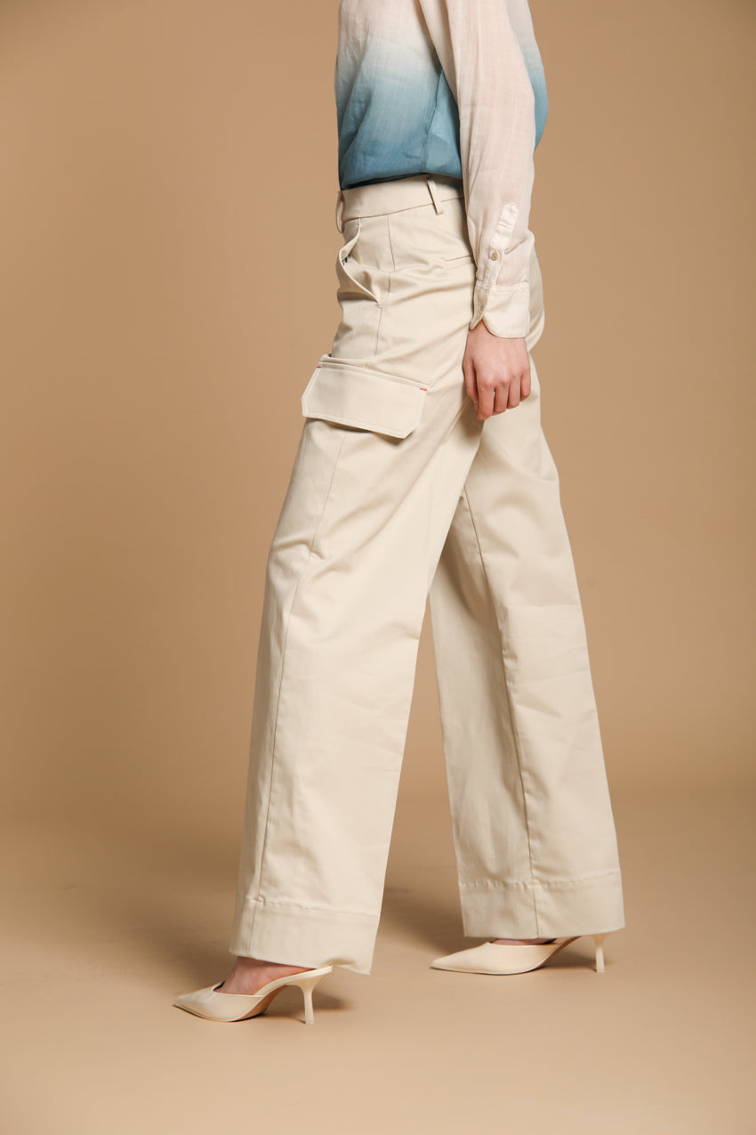 New York Studio Damen Cargo Hose aus Baumwolltwill wide leg