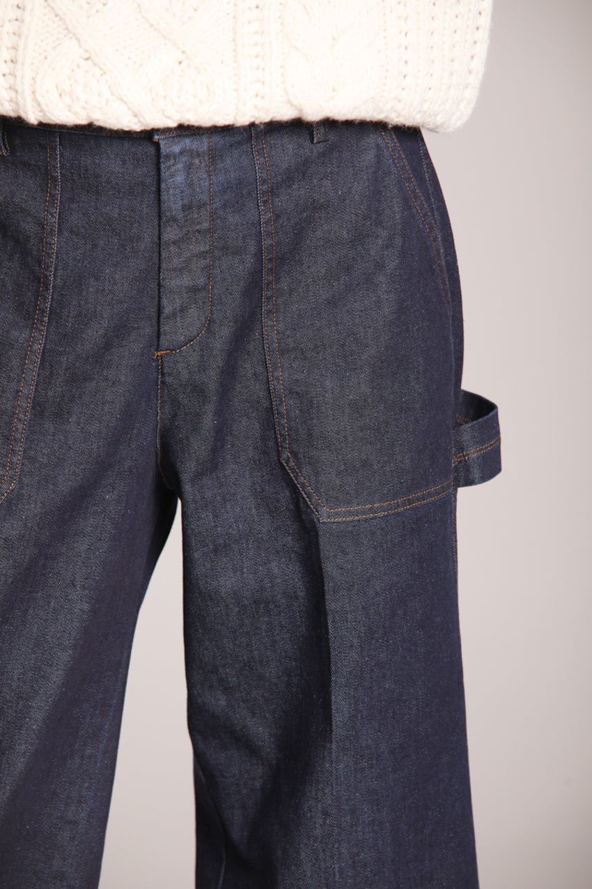 Foto 4 Dallas Wide pantaloni cargo donna in denim stretch wide leg