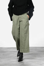 Dallas Wide pantalone chino donna in canvas straight fit