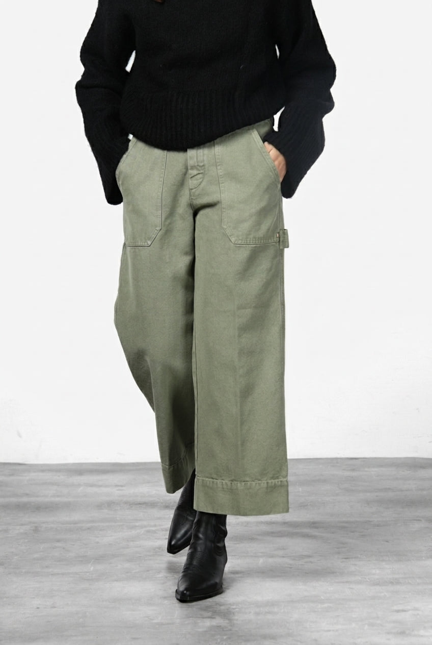 Dallas Wide pantalone chino donna in canvas straight fit