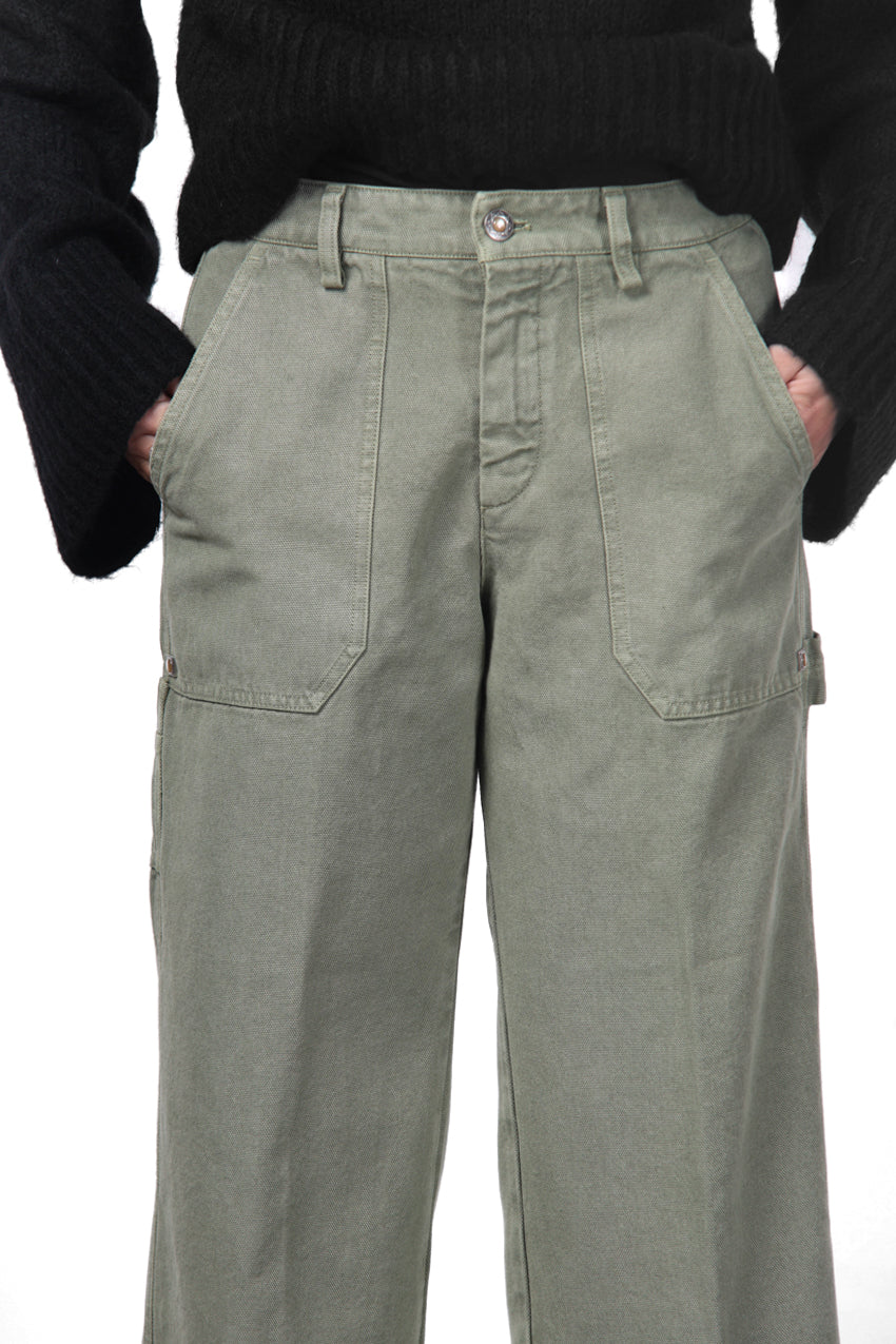 Dallas Wide pantalone chino donna in canvas straight fit