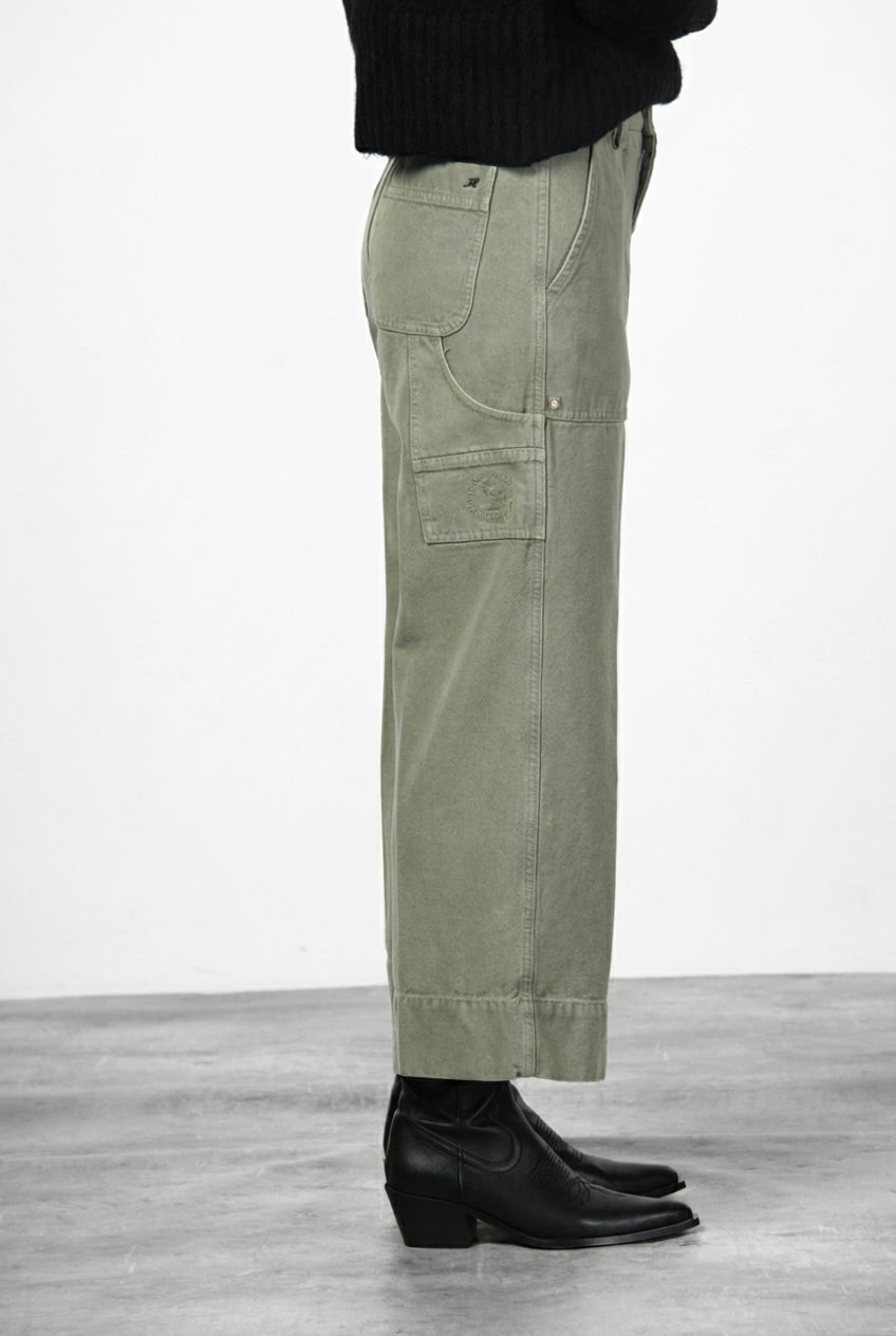 Dallas Wide pantalone chino donna in canvas straight fit