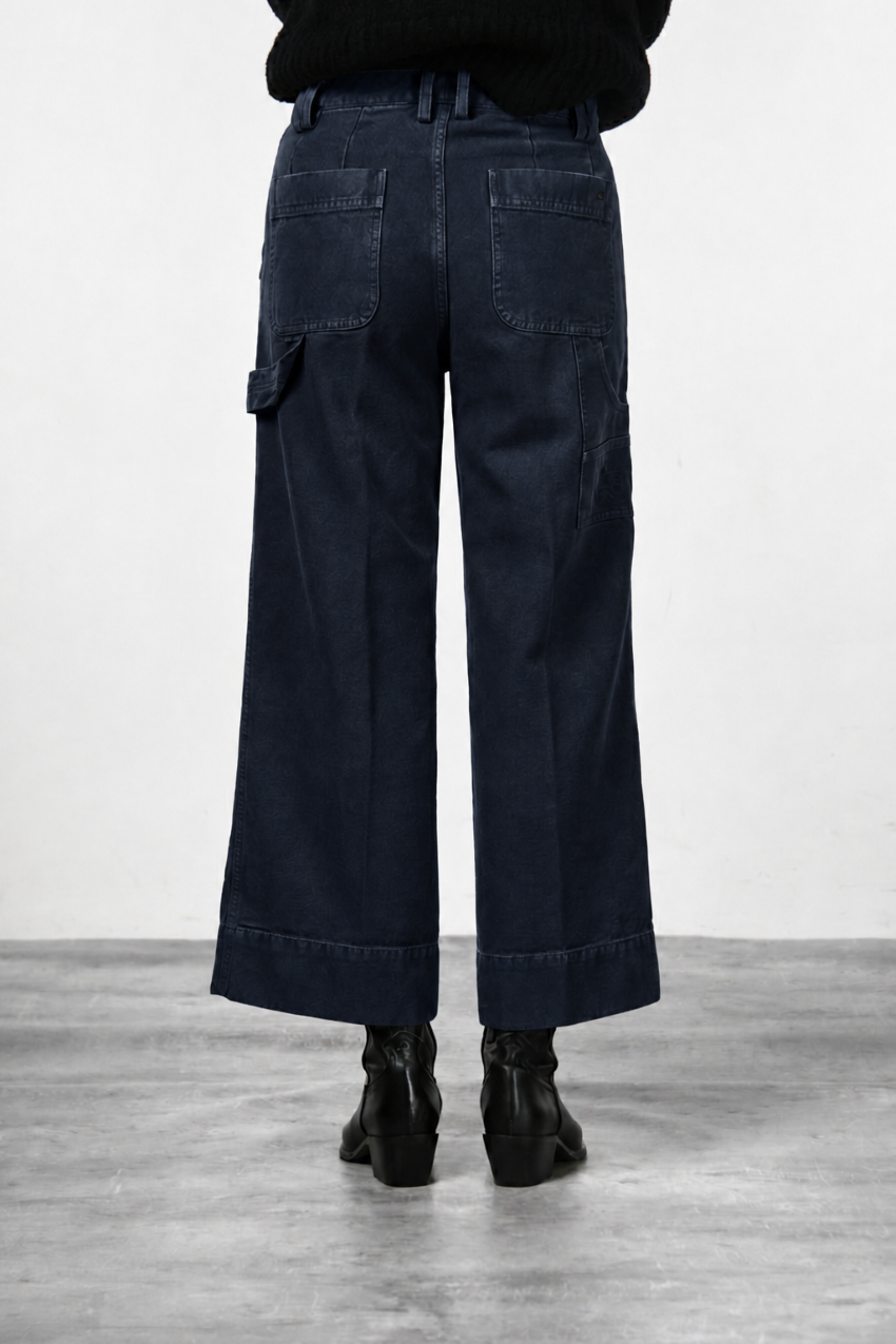 Dallas Wide pantalone chino donna in canvas straight fit