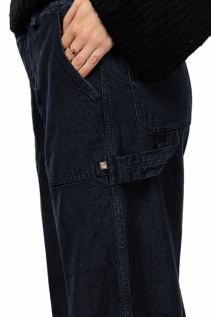 Dallas Wide pantalone chino donna in canvas straight fit