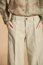 Dallas Wide Damen Cargo-Hose aus Satin Wide Leg