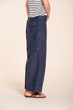 Dallas Wide pantalon cargo femme en cotton flammé straight fit