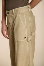 Dallas Wide pantalon cargo femme en coton flammé straight fit