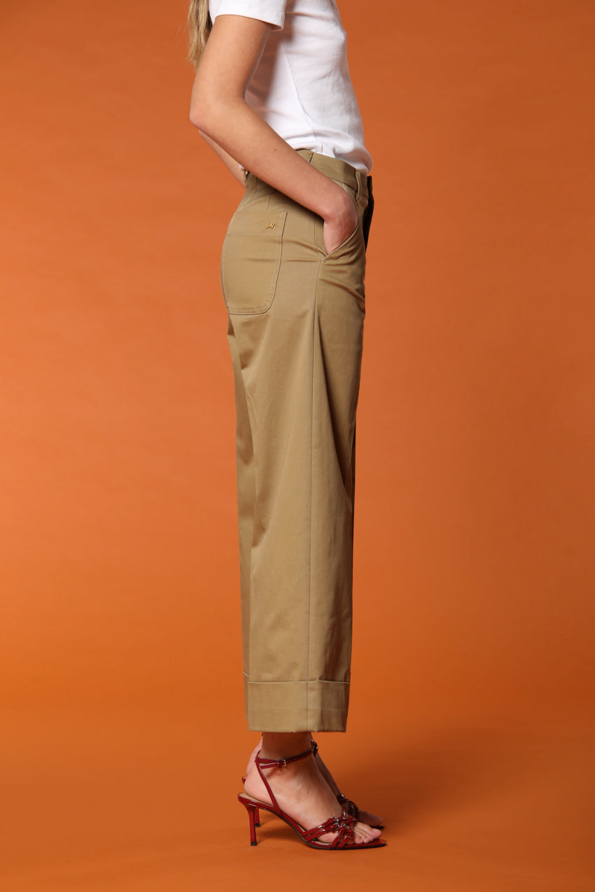 New York Studio Cropped Damen Chino Hose aus Baumwoll-Twill wide leg